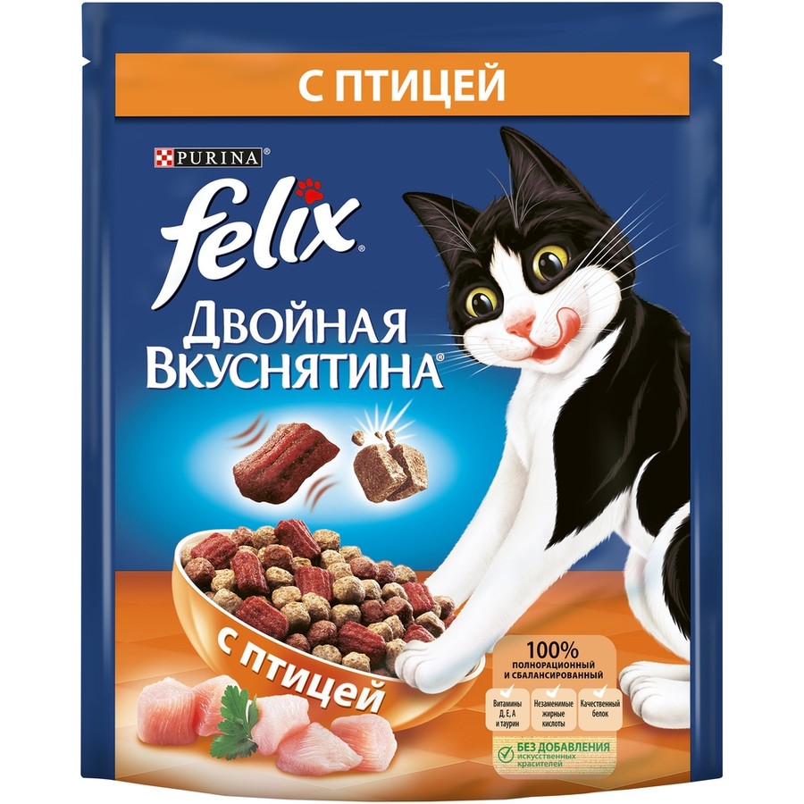 Felix Двойная вкуснятина Домашняя птица для кошек 1