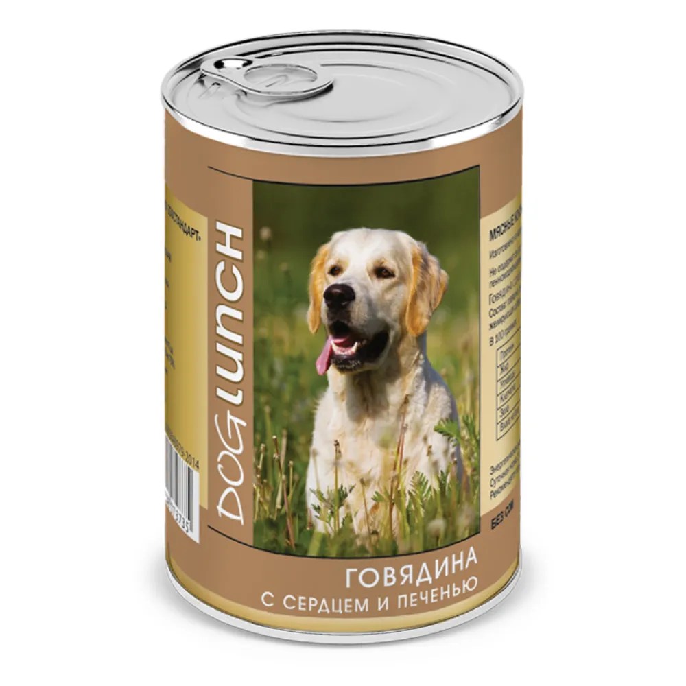 DOGLunch Говядина/Сердце/Печень в желе консервы для собак 1