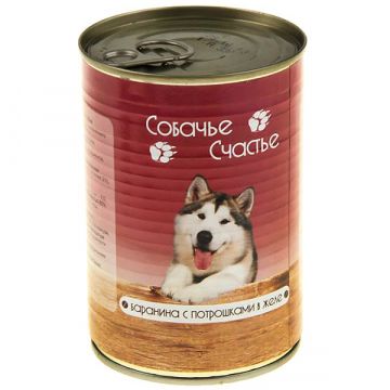 Собачье Счастье Баранина/Потрошки в желе консервы для собак 1