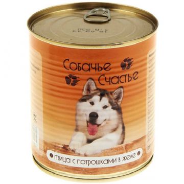 Собачье Счастье Птица/Потрошки в желе консервы для собак 2