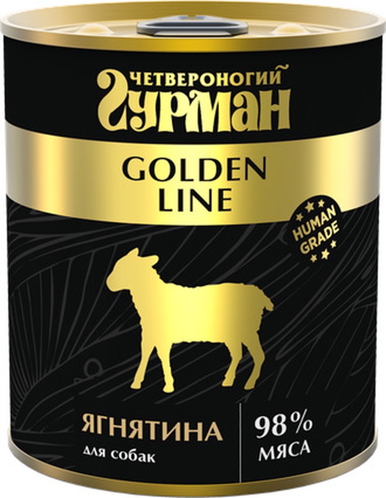 Четвероногий Гурман Golden Ягненок в желе консервы для собак