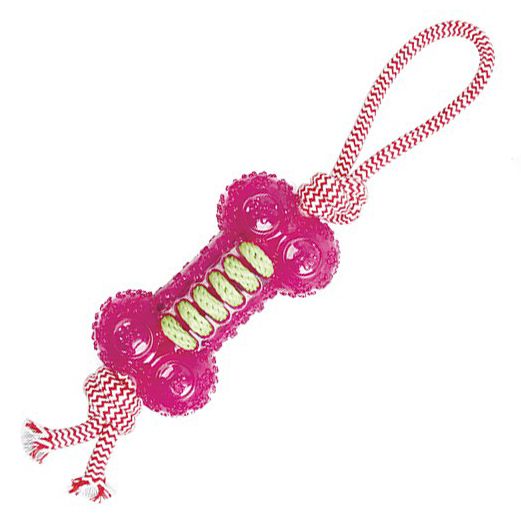 Игрушка "Грызлик Ам" Косточка с веревкой, розовый 35 см 1