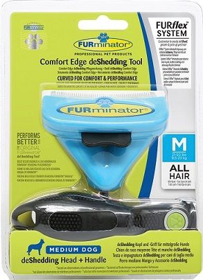 Расческа-грабля FURminator FURflex Комбо против линьки M, для собак средних пород