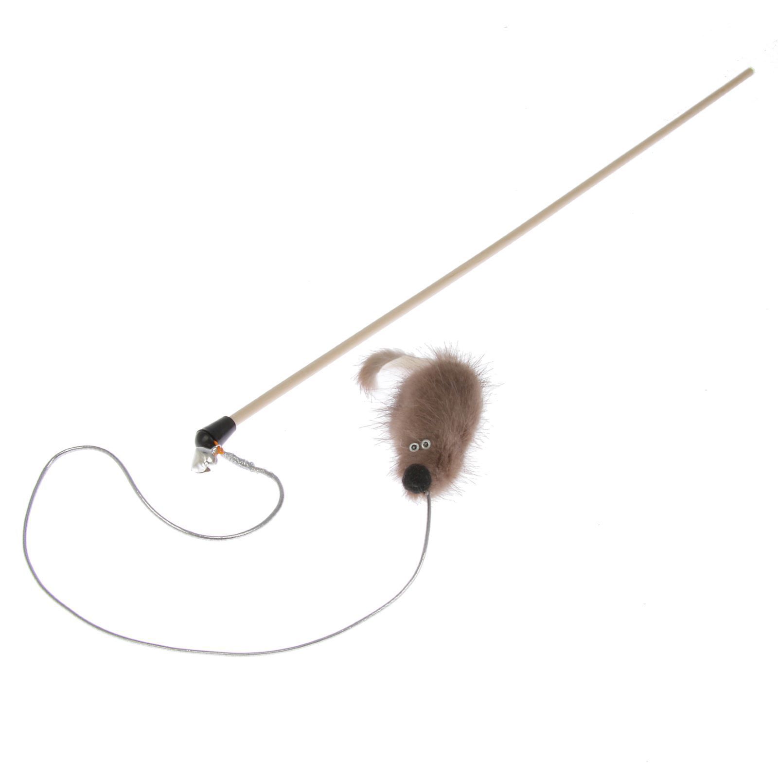 Дразнилка GoSi "Мышка на верёвке" (мышка из натуральной норки) для кошек 1