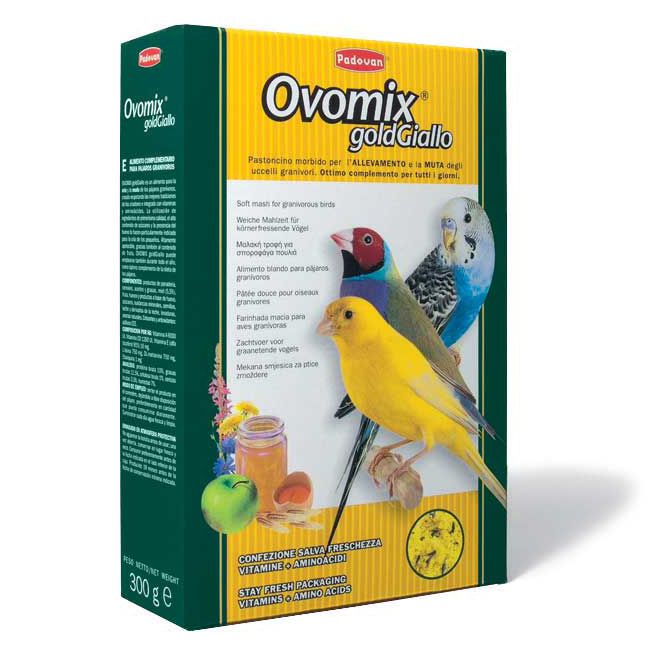 Padovan Ovomix gold Giallo корм для птенцов и при линьке взрослых птиц 300 г 1