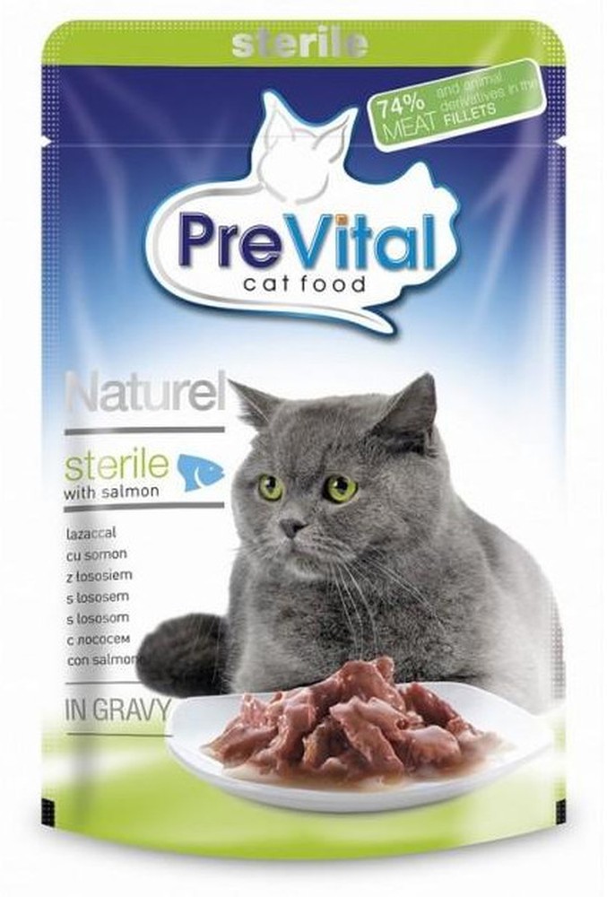 PreVital Naturel Лосось в соусе пауч для стерилизованных кошек 85 г 1