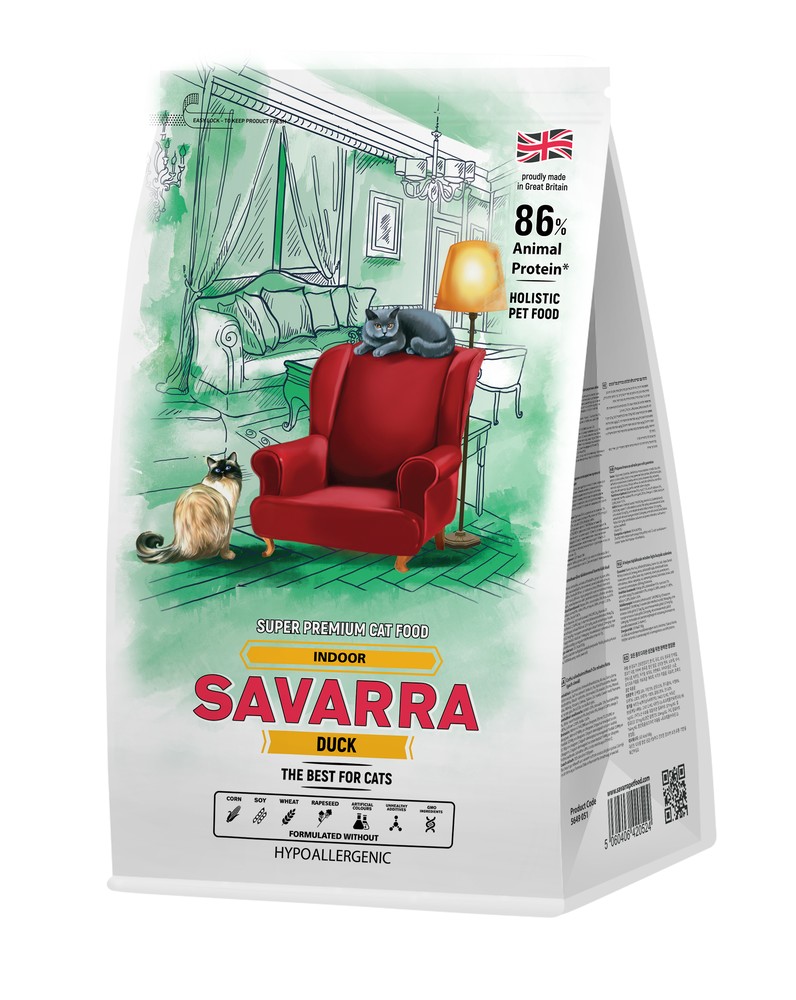 Savarra Adult Indoor Утка/рис для кошек 1