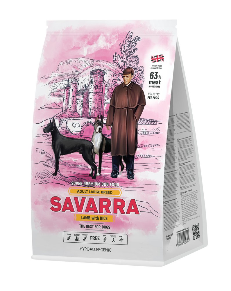Savarra Adult Large Breed Ягненок/рис для собак 1