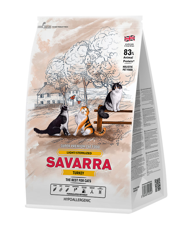 Savarra Adult Light/Sterilized Индейка для кошек 1