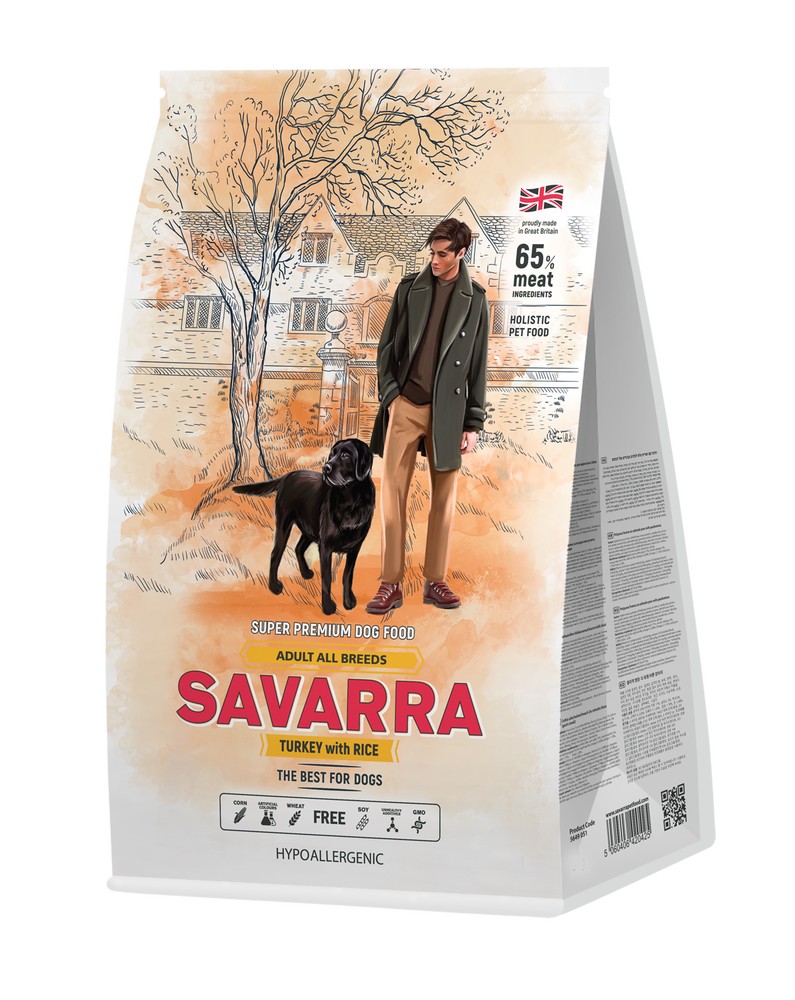 Savarra Adult Индейка/рис для собак 1