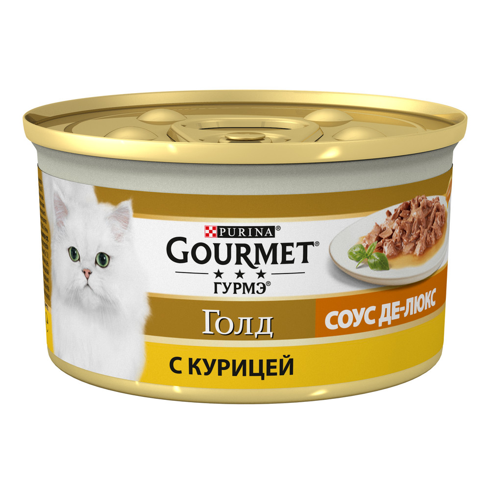 Gourmet Gold De Luxe Курица соус консервы для кошек 85 г 1