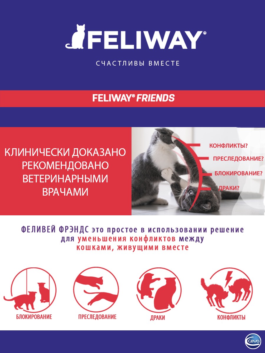 Feliway Friends ферамон комплект (флакон+фумигатор) для кошек 48 мл 2