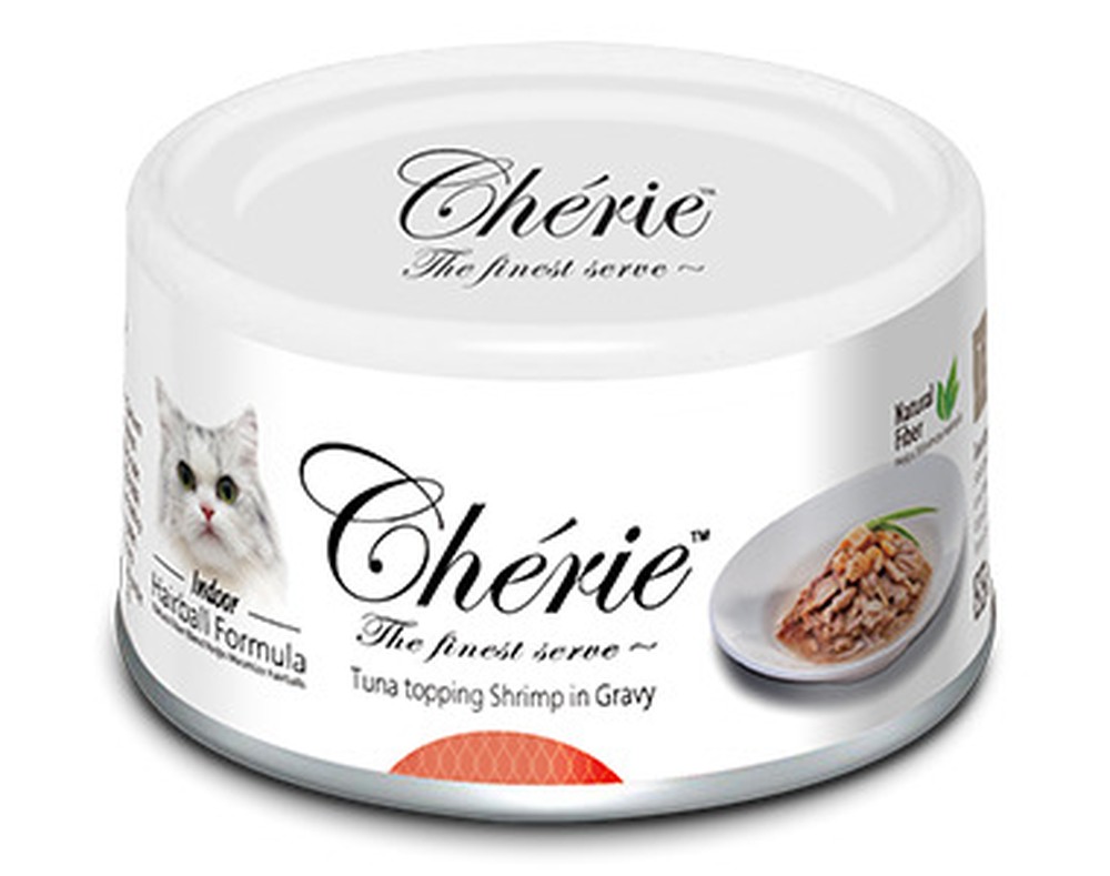 Pettric Cherie Hairball Control Тунец/креветка/подлива консервы для кошек 80 г 1