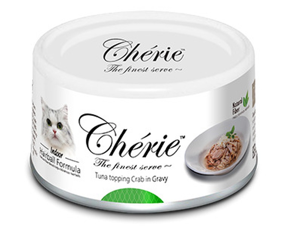 Pettric Cherie Hairball Control Тунец/краб/подлива консервы для кошек 80 г 1