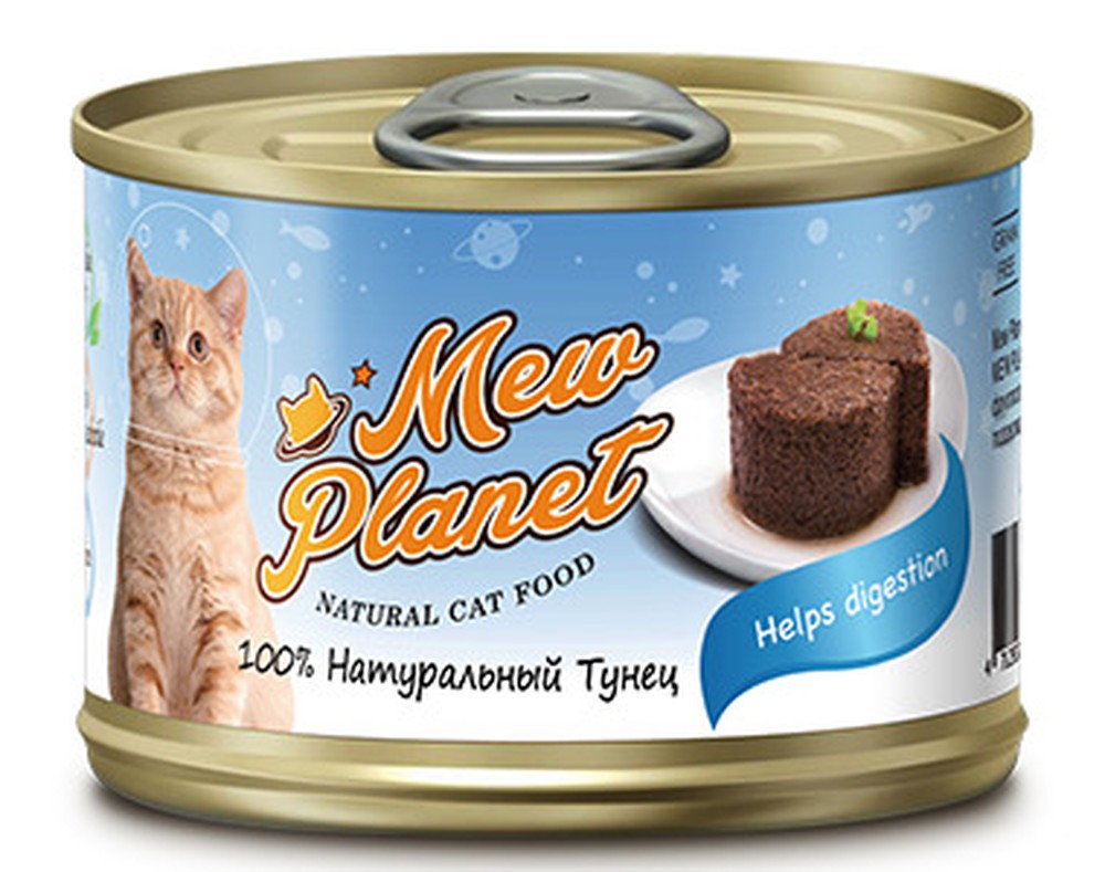 Pettric Mew Planet паштет Тунец 100% консервы для кошек 160 г 1