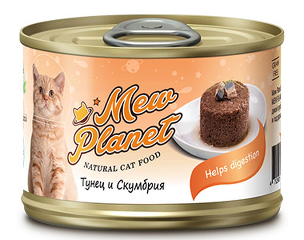 Pettric Mew Planet паштет Тунец/скумбрия консервы для кошек 160 г 1