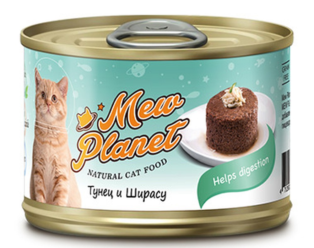 Pettric Mew Planet паштет Тунец/ширасу консервы для кошек 160 г 1