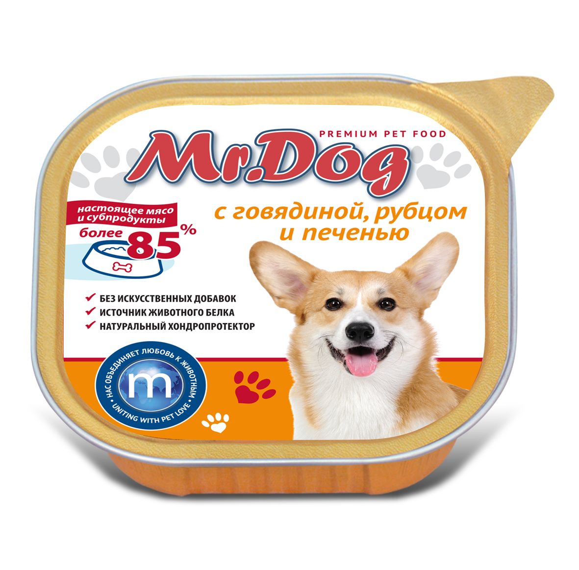 Mr.Dog Говядина/Рубец/Печень ламистер для собак 300 гр 1