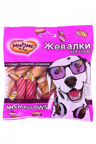 Лакомство Мнямс "Жевалки MIXMALLOWS" Птица/Говядина/Ягненок для собак 150 г	 1