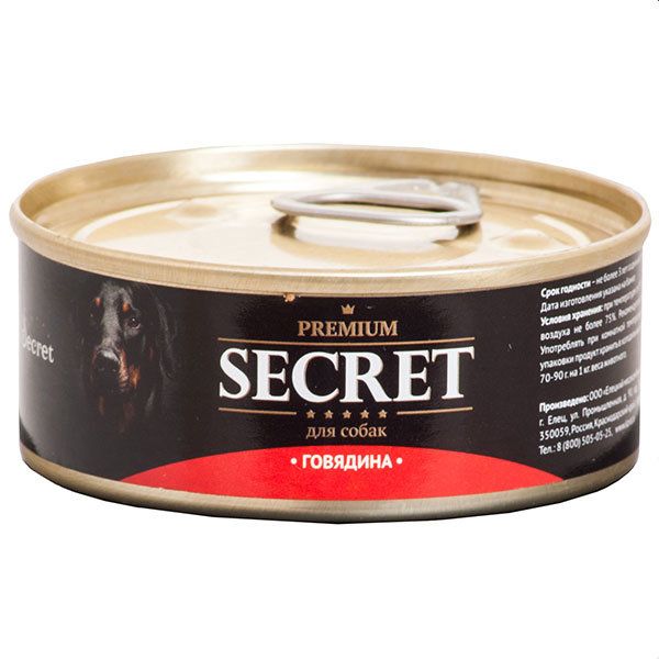 Secret Premium Говядина консерва для собак 100 г 1