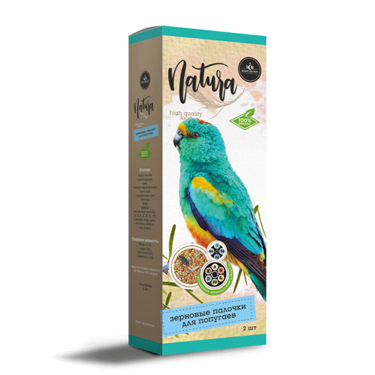 Secret Natura Витаминно-минеральный коктейль палочки для попугаев 2 шт 80 г 1
