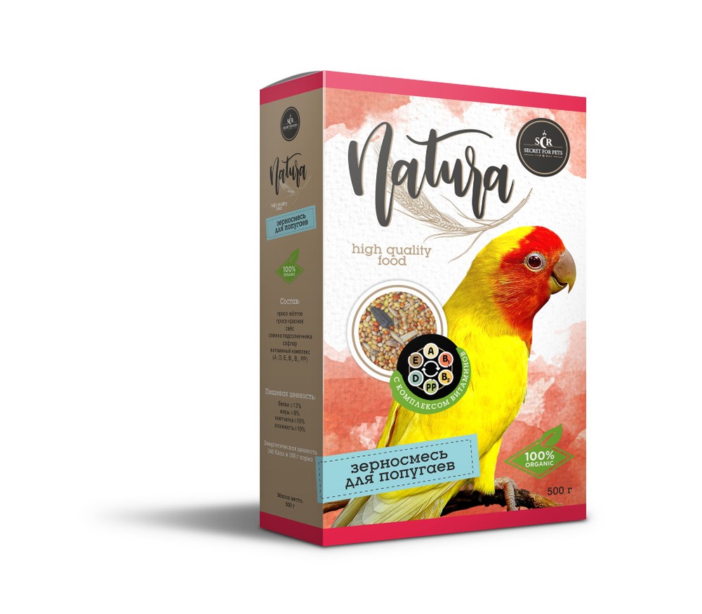 Secret Natura корм для попугаев с комплексом витаминов 500 г 1