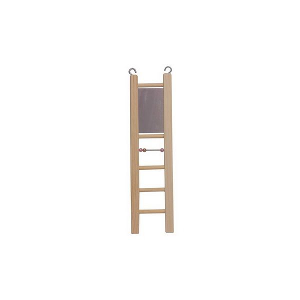 Лестница Darell деревянная с бусами и зеркалом для птиц 6,4*25 см 1