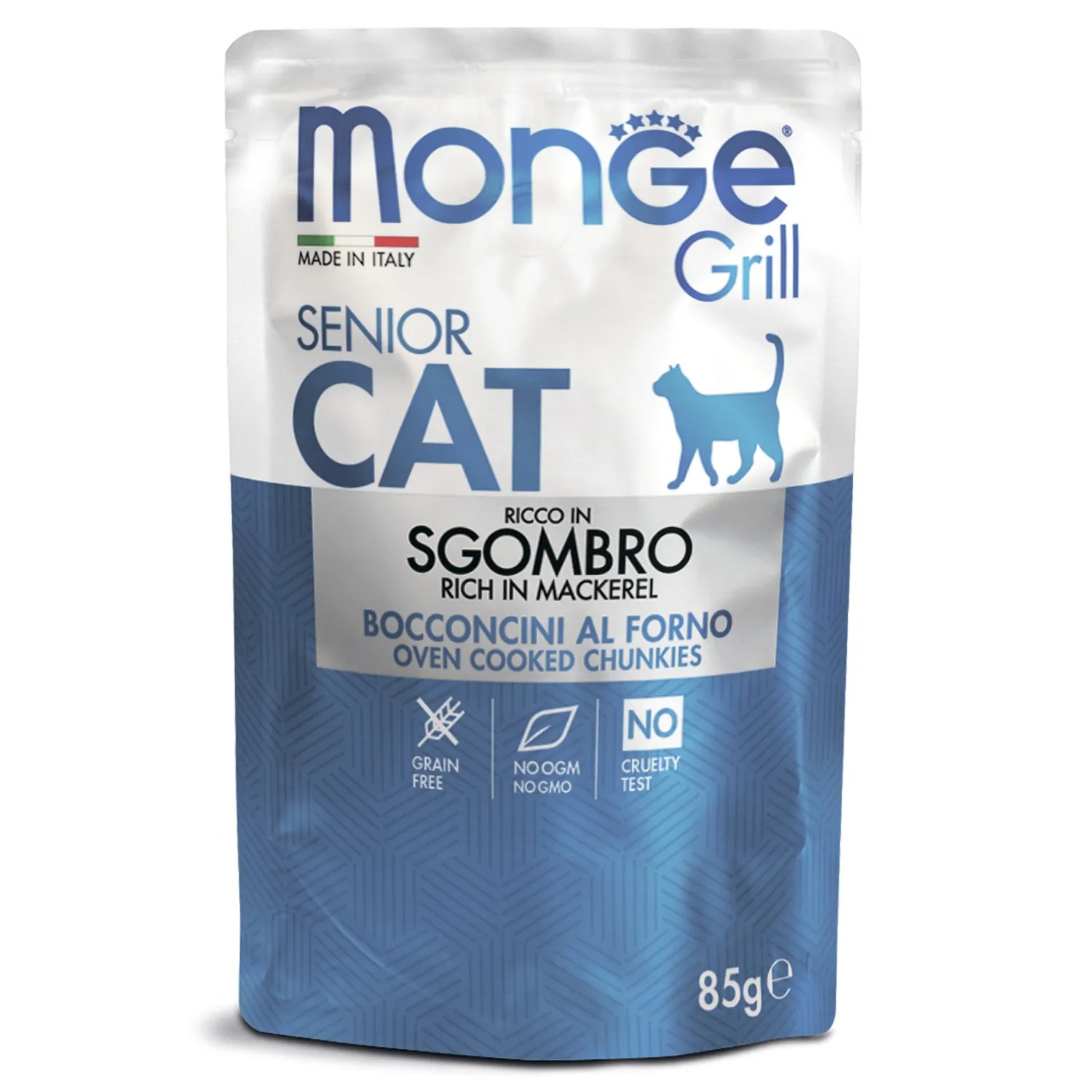 Monge Grill Senior Эквадорская макрель пауч для кошек 85 г 1