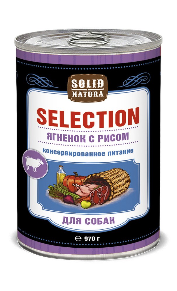 Solid Natura Selection Ягненок/рис консервы для собак 0,970 кг