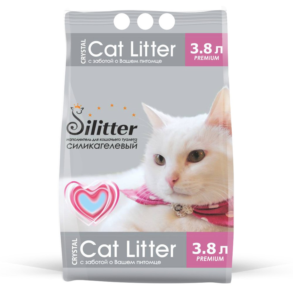 Наполнитель Silitter силикагелевый розовый для кошек 3,8 л 1