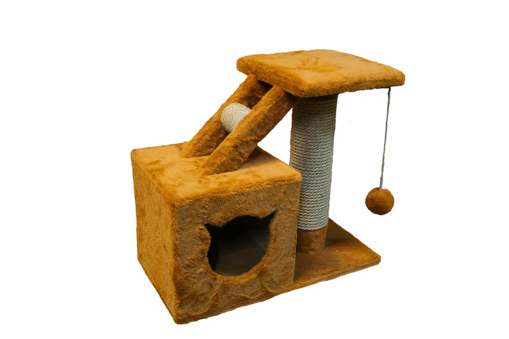 Комплекс домик-когтеточка с лесенкой для кошек 30*60*55 см 1