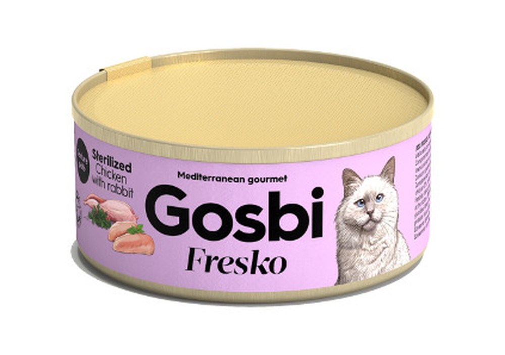 Gosbi Fresko Sterilized Курица/кролик консервы для кошек 70 г 1