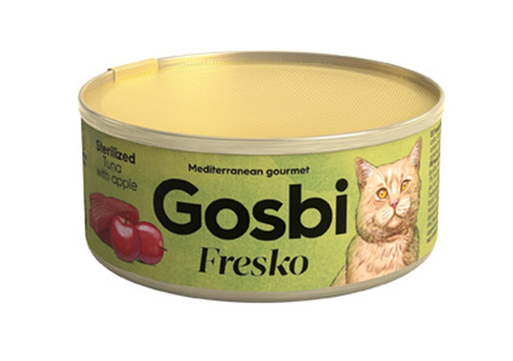 Gosbi Fresko Sterilized Тунец/яблоко консервы для кошек 70 г 1