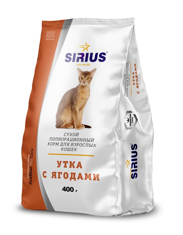 Sirius Adult Утка с ягодами для кошек 1
