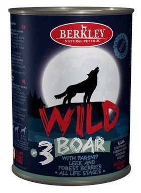 Berkley Wild Кабан с пастернаком, сладким луком и лесными ягодами №3 консервы для собак 400 г 1