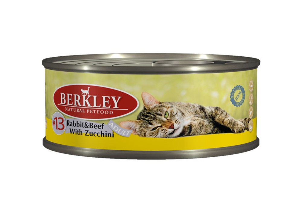 Berkley Кролик/Говядина с цукини №13 консервы для кошек 100 г 1