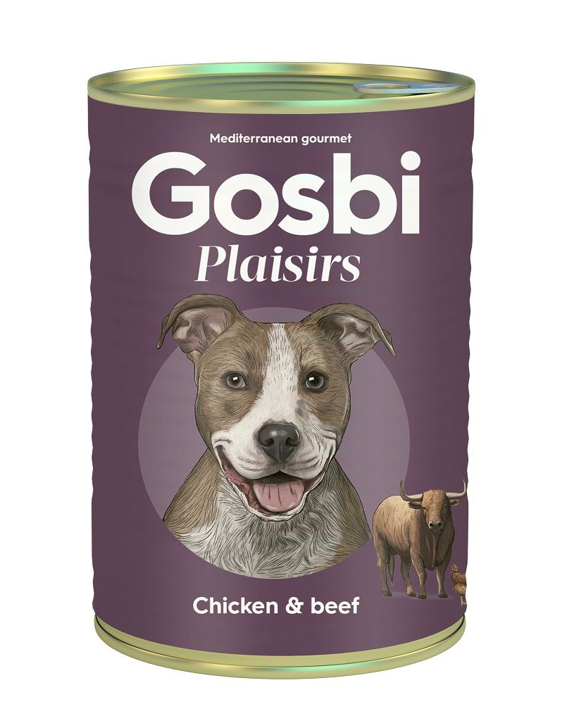Gosbi Plaisirs Курица/говядина консервы для собак 1