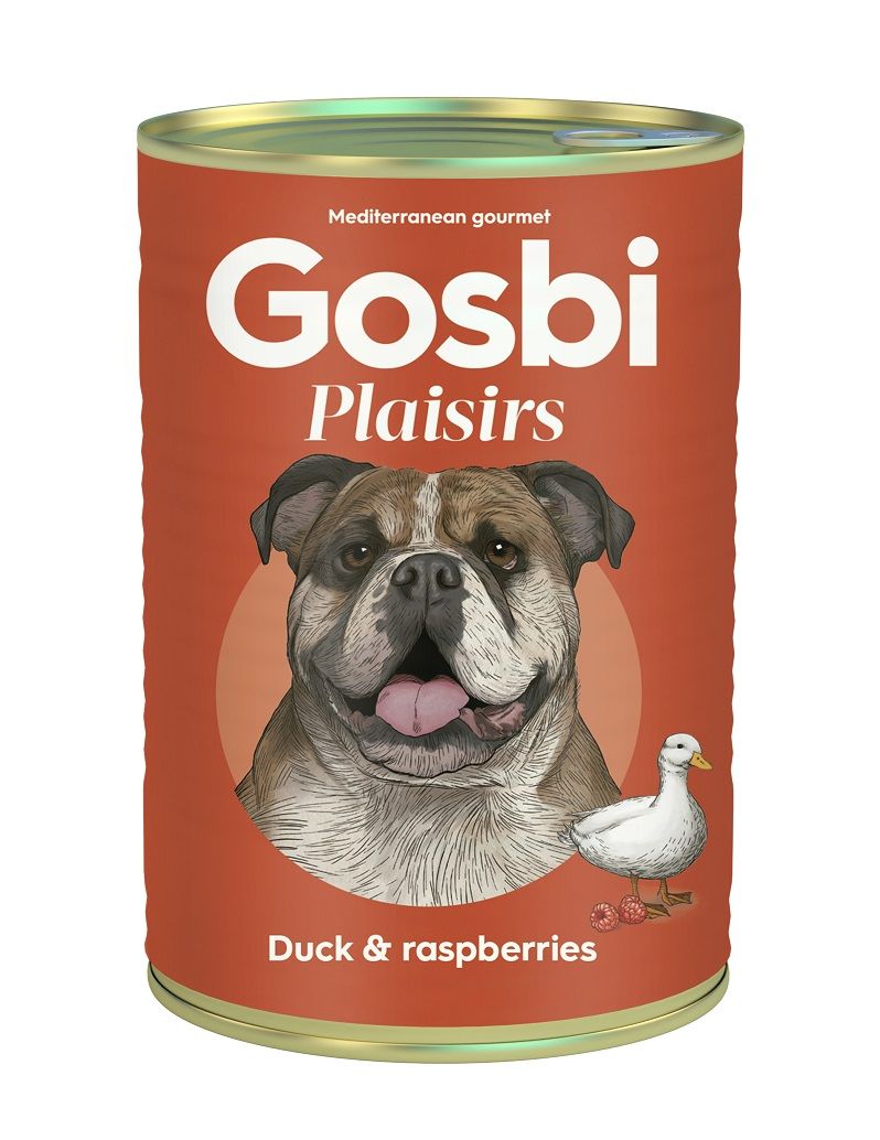 Gosbi Plaisirs Утка/малина консервы для собак 1
