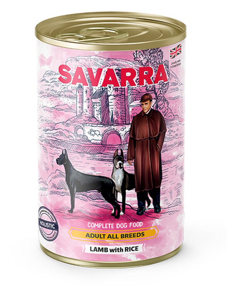 Savarra Ягненок/Рис/Брокколи консервы для собак 395 г 1