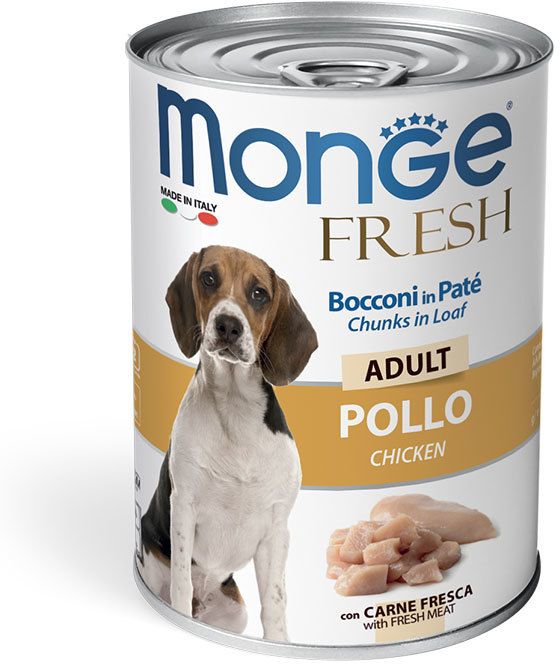 Monge Fresh Мясной рулет Курица консервы для собак 400 г 1