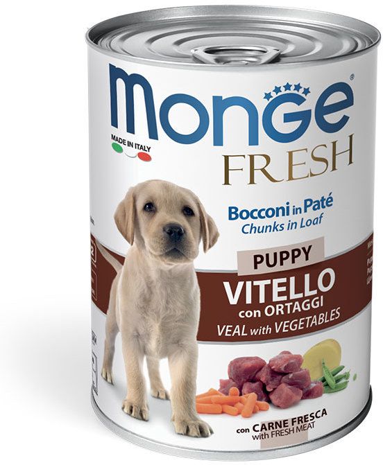 Monge Fresh Мясной рулет Телятина/овощи консервы для щенков 400 г 1