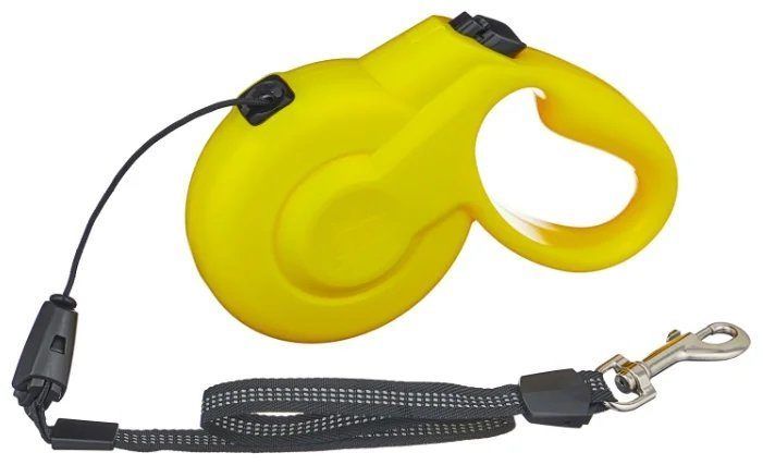 Рулетка Fida Styleash с выдвижным шнуром желтая для собак 1