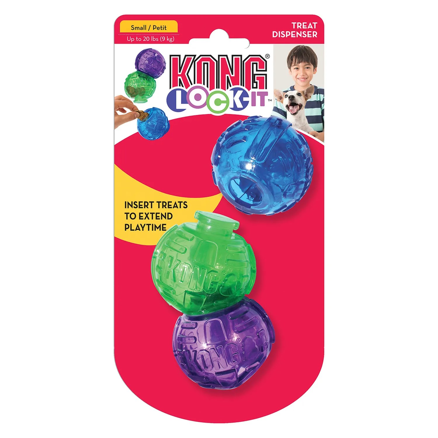 Игрушка KONG для собак Lock-It мячи для лакомств, 3 шт. 1