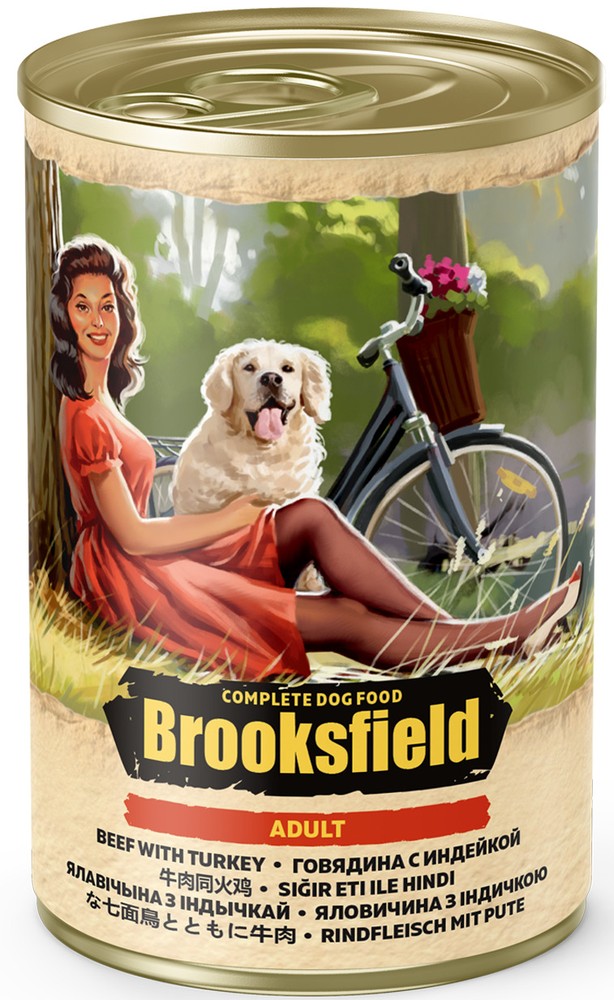 Brooksfield Adult Dog Говядина/индейка/рис консервы для собак 400 г 1