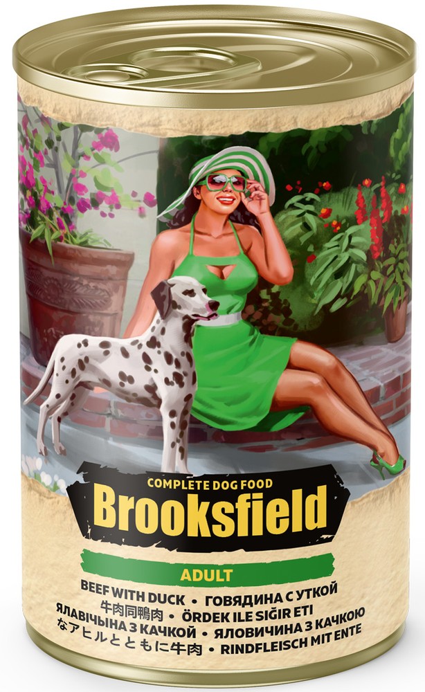 Brooksfield Adult Dog Говядина/утка/рис консервы для собак 400 г 1