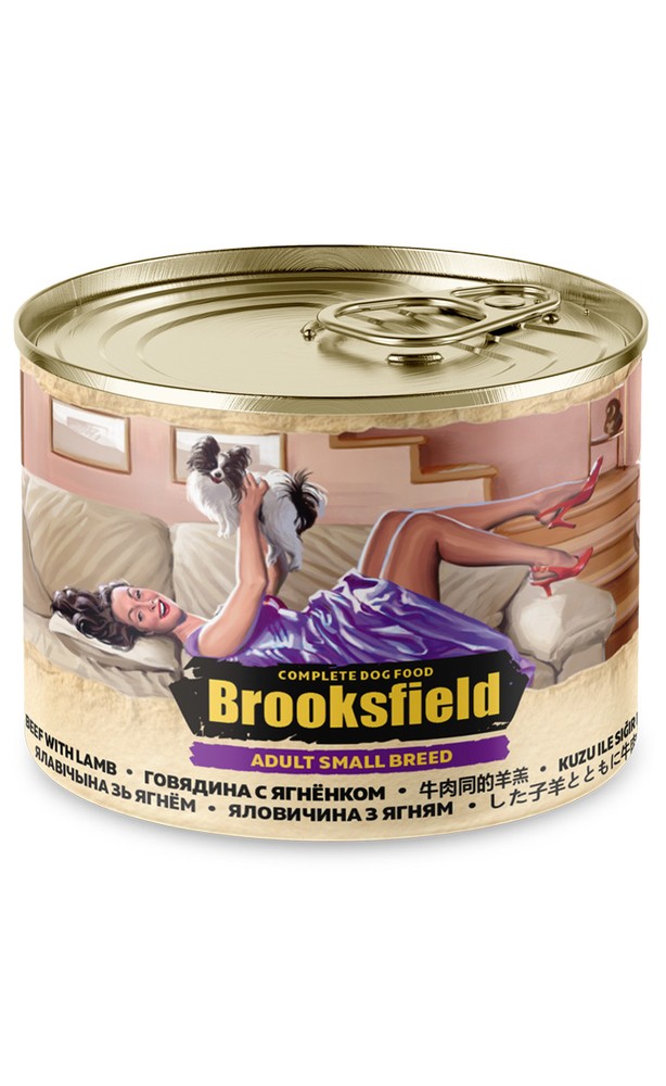 Brooksfield Adult Small Breed Dog Говядина/ягненок/рис консервы для собак 200 г 1