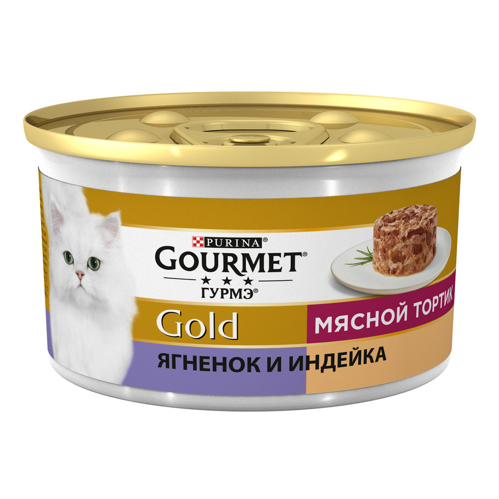 Gourmet Gold Мясной тортик Индейка/Ягненок конс для кошек 85 г 1