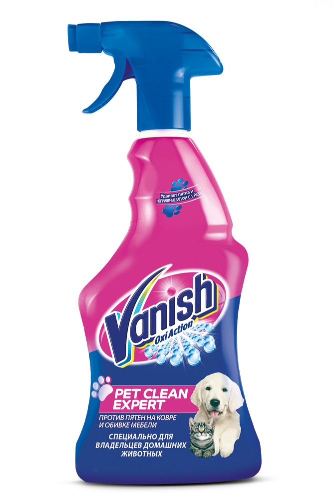 Спрей-Антисептик Vanish Oxi Action Pet Clean Expert Пятновыводитель для ковров и обивки мебели 750 мл	 1