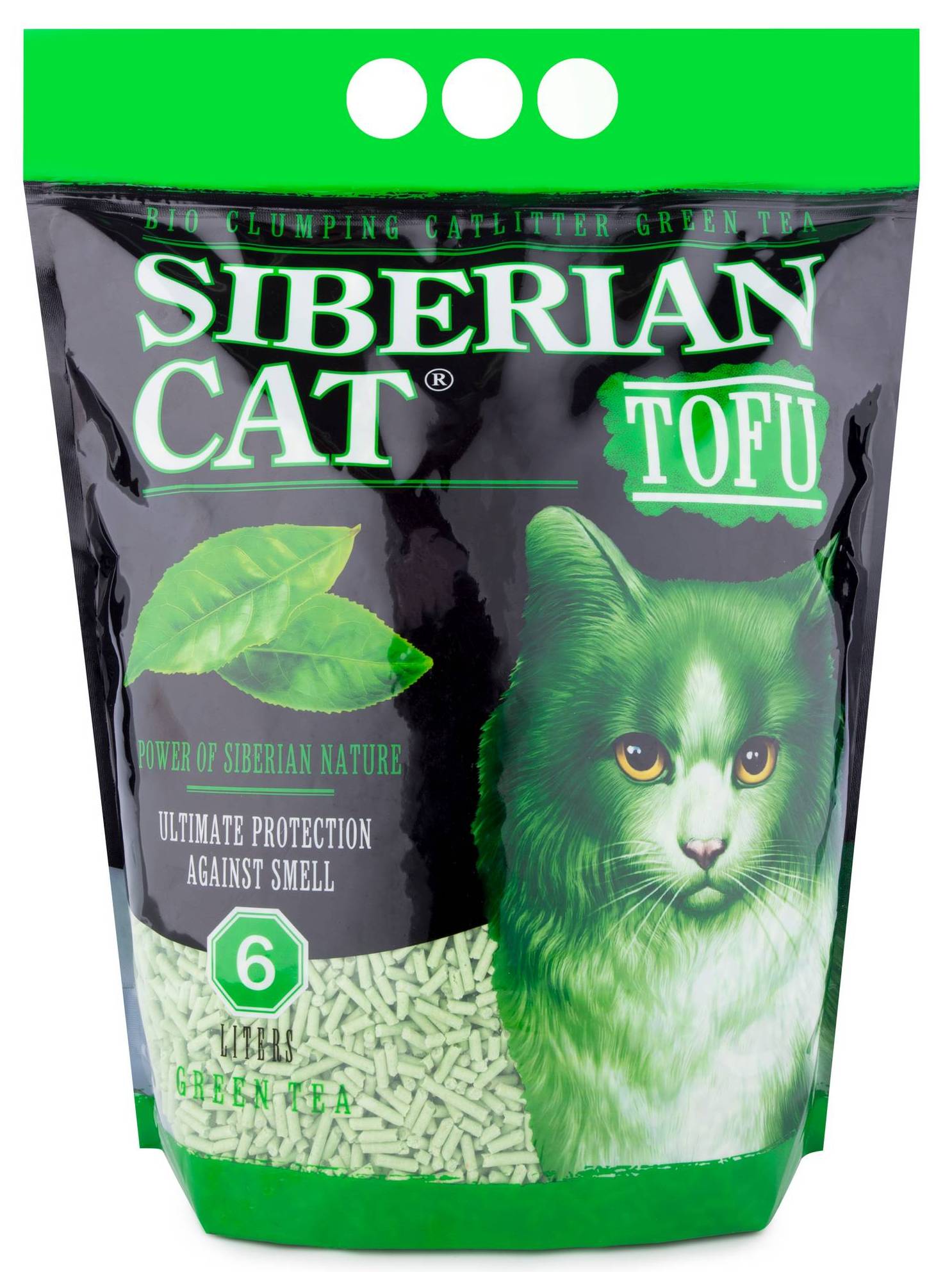 Наполнитель Сибирская Кошка TOFU Зеленый чай комкующийся для кошек 1