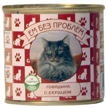 Ем без проблем Говядина/Сердце консервы для кошек 1